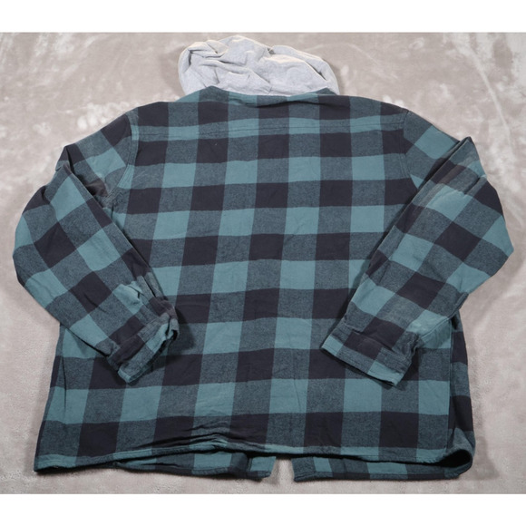 Neff Shirt Mens Medium Plaid Flannel Hooded Button Up Skate Streetwear - Picture 2 of 7